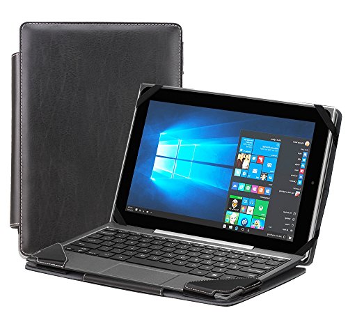 Navitech Black Faux Leather Detachable Folio Case Cover Sleeve Compatible with The Acer Aspire Switch 10 E SW3-016-17WG