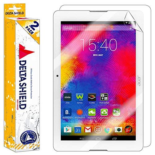 DeltaShield Full Body Skin for Acer Iconia One 10 (B3-A20)(2-Pack)(Screen Protector Included) Front and Back Protector BodyArmor Non-Bubble Military-Grade Clear HD Film