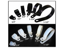 Load image into Gallery viewer, Kable Kontrol Nylon Cable Clamps  1/4 Diameter  100 Pcs/Pack  Natural  Nylon 6-6  R-Type Cable Clamps  Cable Organizer  Plastic Wire Clamps
