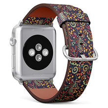 Load image into Gallery viewer, Compatible with Big Apple Watch 42mm, 44mm, 45mm (All Series) Leather Watch Wrist Band Strap Bracelet with Adapters (Tile Mandalas Vintage)
