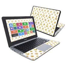 Load image into Gallery viewer, MightySkins Skin Compatible with Asus Chromebook 11.6&quot; C200MA wrap Cover Sticker Skins Gold Anchors
