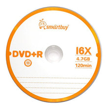 Load image into Gallery viewer, Smartbuy 300-disc 4.7GB/120min 16x DVD+R Logo Top Blank Media Record Disc + Free Micro Fiber Cloth
