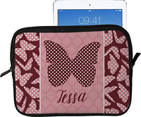 Polka Dot Butterfly Tablet Case/Sleeve - Large (Personalized)