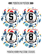 Load image into Gallery viewer, Baby Monthly Stickers - Monthly Milestone Stickers - Baby Month Stickers for Boy - Hockey Sports

