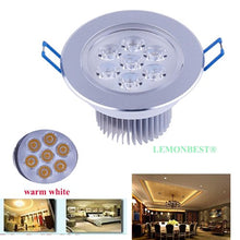 Load image into Gallery viewer, LEMONBEST Super Bright Dimmable 7W LED Ceiling Light Downlight Recessed Lighting kit for Decoration Lighting lamp 110V with Transformer, Warm White
