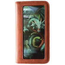 Load image into Gallery viewer, Anne Stokes Phone Case Wallet Brown Fantasy 3D Lenticular Jade Dragon

