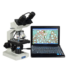 Load image into Gallery viewer, OMAX 40X-1000X Digital Lab LED Binocular Compound Microscope with Double Layer Mechanical Stage and USB Digital Camera

