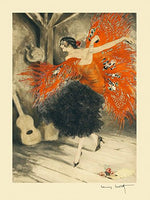 Spain Spanish Fashion Lady Girl Dancer Flamenco by French Artist Louis Icart Vintage Poster Repro 12