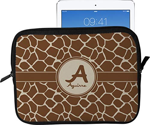 Giraffe Print Tablet Case/Sleeve - Large (Personalized)