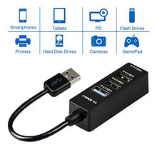 Load image into Gallery viewer, ELEXX 4 Port USB Hub with USB 3.0 and USB 2.0 Portsfor Mac , PC (Black)
