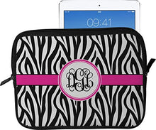 Load image into Gallery viewer, Zebra Print Tablet Case/Sleeve - Large (Personalized)
