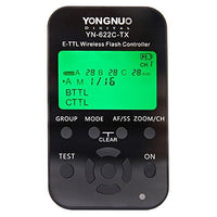 Yongnuo YN-622C-TX 7-Channel E-TTL Wireless Flash Controller for Canon E-TTL/E-TTL II Cameras, 2.4GHz Frequency, 1/8000sec Sync Speed