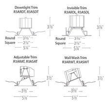 Load image into Gallery viewer, WAC Lighting R3ASWT-A830-BKWT Aether Square Wall Wash Trim with LED Light Engine Flood 50 Beam 3000K Soft, Black White
