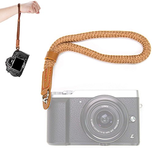 Cotton Camera Wrist Strap,LXH Adjustable Digital DSLR Camera Hand Strap Wrist Lanyard Grip for DSLR Cameras, Pentax, Canon, Panasonic, Leica, Sony, Samsung,M4/3, NEX, Fujifilm (Brown)
