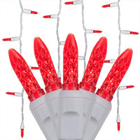 70 M5 Red LED Icicle Lights, 7' on White Wire, Mini Icicle Lights LED Colored Icicle Lights Valentine's Day Red Icicle Lights Christmas Icicle Lights (M5 Lights, Red)