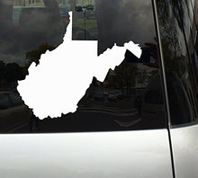 Load image into Gallery viewer, Applicable Pun West Virginia State Shape - The Mountain State - White Vinyl Decal Sticker for Car, MacBook, Laptop, Tablet and More (10 Inch)

