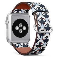 Load image into Gallery viewer, Compatible with Big Apple Watch 42mm, 44mm, 45mm (All Series) Leather Watch Wrist Band Strap Bracelet with Adapters (Cute Penguin Babies)
