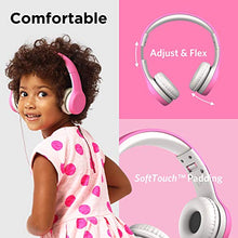 Load image into Gallery viewer, LilGadgets Connect+ Kids Premium Volume Limited Wired Headphones with SharePort and Inline Microphone (Children, Toddlers) - Pink
