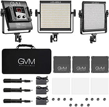 Load image into Gallery viewer, GVM 3 Pack LED Video Lighting Kits with APP Control, Bi-Color Variable 2300K~6800K with Digital Display Brightness of 10~100% for Video Photography, CRI97+ TLCI97 Led Video Light Panel +Barndoor
