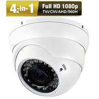 Amview HD Ture HD1080P 2.8MP 4-in-1 (TVI AHD CVI 960H) 2.8-12mm Varifocal Zoom 36IR LEDs CCTV Surveillance Security Camera