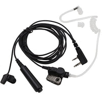 Tenq 3 Wire Covert Acoustic Tube Bodyguard FBI Earpiece Headset Mic for 2-pin Kenwood Nexedge Hytera Puxing Wouxun Radio