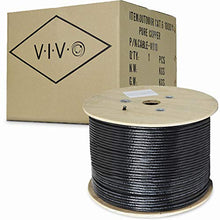 Load image into Gallery viewer, VIVO Black 1,000ft Bulk Cat6, Full Copper Ethernet Cable, 23 AWG | Cat-6 Wire, Waterproof, Outdoor, Direct Burial (CABLE-V010)

