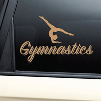 Nashville Decals Gymnastics Vinyl Decal Laptop Car Truck Bumper Window Sticker - Metallic Gold Matte