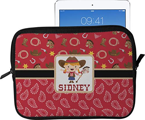Red Western Tablet Case/Sleeve - Large (Personalized)