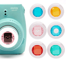 Load image into Gallery viewer, Colored Filter Close-Up Lens for Fujifilm Instax Mini 9 Instax Mini 7S, Instax Mini 8 Cameras, Poloroid PIC 300, Instax Hellokitty Camera (Red/Blue Circle/Yellow/Green/Pink Heart) - 6 Pack
