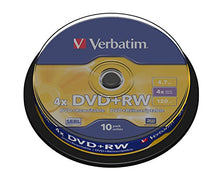Load image into Gallery viewer, Verbatim Dvd+Rw 4.7 Gb 4 X Spindle 10 No 43488 Rewritable Blank Dvd Dvd+Rw
