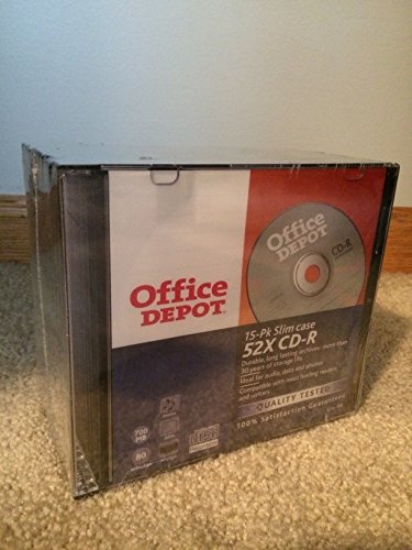 Office Depot 15-Pk Slim case 52X CD-R
