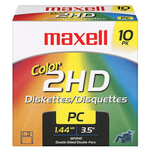 Load image into Gallery viewer, Maxell 3.5 1.44MB IBM MF2HD High Density Preformatted Disk (10-Pack, Assorted Colors)
