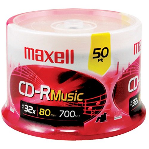 Maxell 625156 80min 700MB 32x Music CD-Rs 50 Pack Spindle CDR80MU50PK Consumer Electronics Accessories