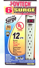 Load image into Gallery viewer, POWTECH UL Listed 6 Outlet Surge Protector Heavy Duty Home/Office Power Strip, 14 AWG Cord, 125V, 15AMPS, 1875 Watt, 12-Ft Power Cord
