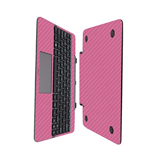 Skinomi Pink Carbon Fiber Full Body Skin Compatible with Asus Transformer Book T100HA (Keyboard Only)(Full Coverage) TechSkin Anti-Bubble Film
