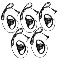 3.5MM Listen Only Earpiece, Lsgoodcare D Shaped Earhook Receiver Only Earpiece 3.5MM 1Pin Headset Compatible for Motorola Kenwood ICOM Ham Two Way Radio Speaker Mic, Pack of 5