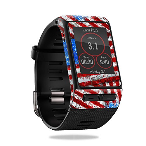 MightySkins Skin Compatible with Garmin Vivoactive HR - Flag Drips | Protective, Durable, and Unique Vinyl Decal wrap Cover | Easy to Apply, Remove, and Change Styles | Made in The USA