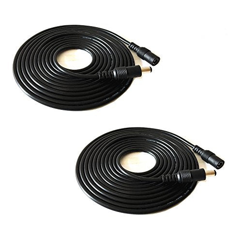 HUALAND 2pcs/ Black 3m 9.84 ft 2.1mm x 5.5mm DC Plug Extension Cable for Power Adapter,12v dc Extension,2.1mm Extension, 22AWG