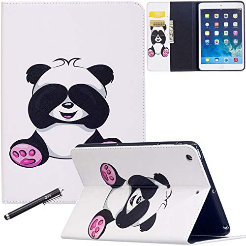 iPad Mini 4 Case, Newshine Synthetic Leather Stand Folio Protective Case Cover with Card Slots/Money Pocket for 2015 Release Apple iPad Mini 4, Baby Panda