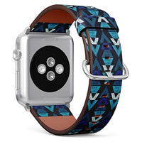S-Type iWatch Leather Strap Printing Wristbands for Apple Watch 4/3/2/1 Sport Series (42mm) - Ethnic Boho Tribal Pattern