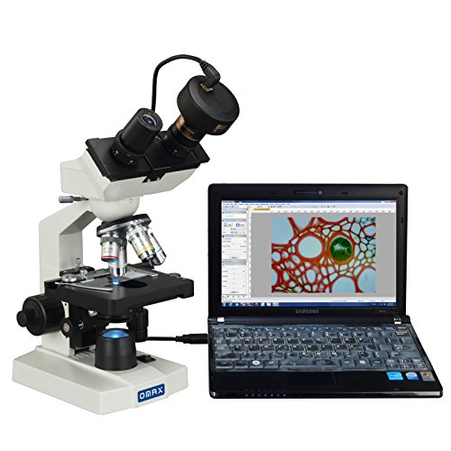 OMAX 40X-1600X Digital Lab LED Binocular Compound Microscope with Double Layer Mechanical Stage and 2.0MP USB Digital Camera