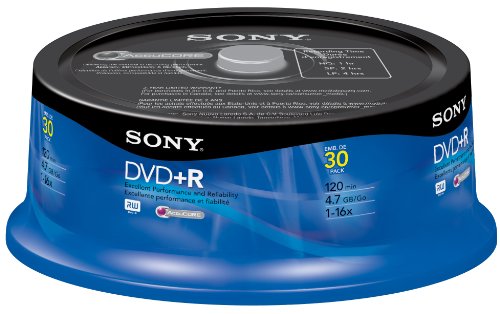 Sony 30DPR47RS4 DVD+R Recordable Media 16X 4.7GB 30-Pack Spindle (Discontinued by Manufacturer)