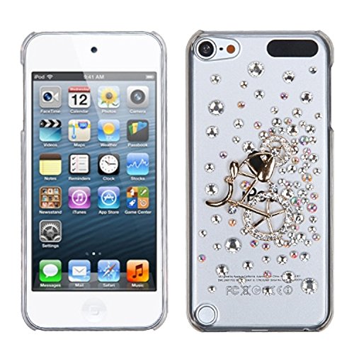 Asmyna Gold Mountain Bicycle Crystal 3D Diamante Back Protector Cover with Package for iPod touch 5