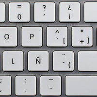MAC NS Spanish Non-Transparent Keyboard Labels Layout White Background for Desktop, Laptop and Notebook