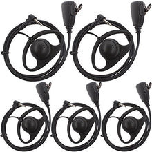 Load image into Gallery viewer, Tenq D Shape Earpiece Headset PTT for Motorola Talkabout Cobra Two Way Radio Walkie Talkie 1pin(Pack of 5)
