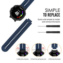 Load image into Gallery viewer, MoKo Watch Band Compatible with Garmin Forerunner 235, Soft Silicone Replacement Watch Band fit Garmin Forerunner 235/235 Lite/220/230/620/630/735XT/Approach S20/S6/S5 - Midnight Blue &amp; Black
