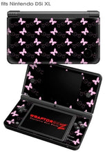 Load image into Gallery viewer, Nintendo DSi XL Skin - Pastel Butterflies Pink on Black
