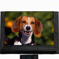 Beagle dog Black TriFold Nylon Wallet Great Gift Idea