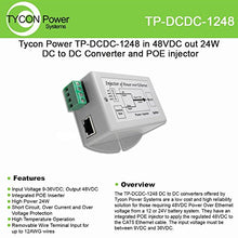 Load image into Gallery viewer, Tycon Systems TP-DCDC-1248 48V POE Out 24W DC to DC Converter and POE Inserter
