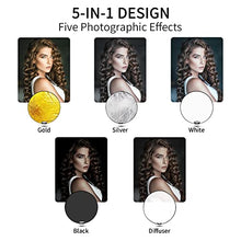 Load image into Gallery viewer, Selens Portable 5-in-1 24 Inch (60cm) Handle Round Reflector Collapsible Multi Disc with Carrying Case for Photography Photo Studio Lighting &amp; Outdoor Lighting, Photography Multi-Disc Photo Reflector
